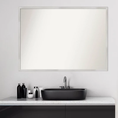 40" X 29" Non-Beveled Svelte Silver Wood Bathroom Wall Mirror - Amanti Art 9 40" X 29" Non-Beveled Svelte Silver Wood Bathroom Wall Mirror - Amanti Art - Image 7