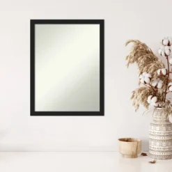 20" X 26" Non-Beveled Grace Brushed Metallic Black Narrow Wall Mirror - Amanti Art -Amanti Art GUEST fb91c733 43d4 4bfe 886a 484dc0cf5649