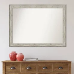 43" X 32" Non-Beveled Crackled Bathroom Wall Mirror Metallic Silver - Amanti Art 14 43" X 32" Non-Beveled Crackled Bathroom Wall Mirror Metallic Silver - Amanti Art -Amanti Art GUEST fc12f6fd 91c2 4183 bcb0 bfb7ebb771a2