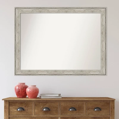 43" X 32" Non-Beveled Crackled Bathroom Wall Mirror Metallic Silver - Amanti Art 7 43" X 32" Non-Beveled Crackled Bathroom Wall Mirror Metallic Silver - Amanti Art - Image 5