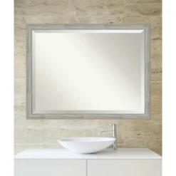 44" X 34" Dove Graywash Framed Bathroom Vanity Wall Mirror - Amanti Art -Amanti Art GUEST fd4f8e8e b863 41a5 91d3 af713b312711