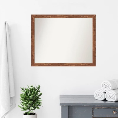 31" X 25" Non-Beveled Fresco Wood Bathroom Wall Mirror Light Pecan Brown - Amanti Art 9 31" X 25" Non-Beveled Fresco Wood Bathroom Wall Mirror Light Pecan Brown - Amanti Art - Image 7