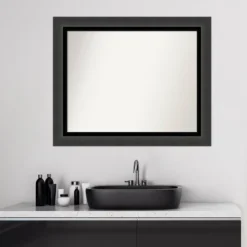33" X 27" Non-Beveled Tuxedo Black Bathroom Wall Mirror - Amanti Art 16 33" X 27" Non-Beveled Tuxedo Black Bathroom Wall Mirror - Amanti Art -Amanti Art GUEST fdd88050 d353 482b 808f b293bb0fd2b2