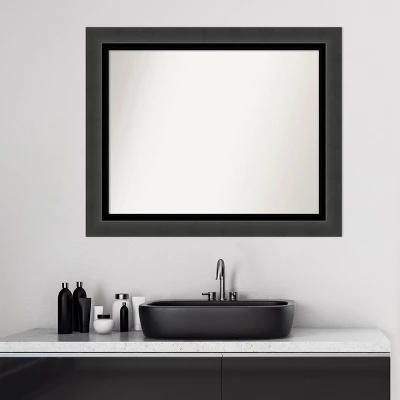 33" X 27" Non-Beveled Tuxedo Black Bathroom Wall Mirror - Amanti Art 9 33" X 27" Non-Beveled Tuxedo Black Bathroom Wall Mirror - Amanti Art - Image 7
