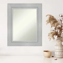25" X 31" Non-Beveled Romano Silver Wood Wall Mirror - Amanti Art: Modern Rectangle, Includes Mounting Hardware -Amanti Art GUEST fe7f8e62 cb9d 448a 8489 468a24c26ec9
