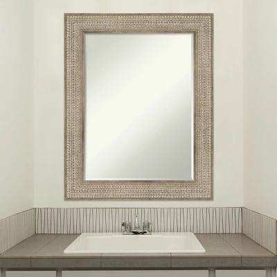 Amanti Art Trellis Silver Petite Bevel Wood Bathroom Wall Mirror 30 X 24 In. 6 Amanti Art Trellis Silver Petite Bevel Wood Bathroom Wall Mirror 30 X 24 In. - Image 4