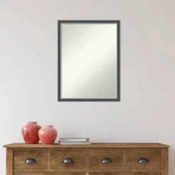 20" X 26" Non-Beveled Eva Thin Bathroom Wall Mirror Black - Amanti Art -Amanti Art GUEST feb66935 f05d 427e b7a1 dba6f510b9bb