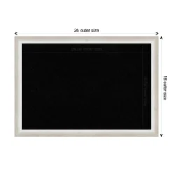 26"x18" Two Tone Wood Frame Cork Board Silver - Amanti Art -Amanti Art GUEST feec3dee bb43 463f 9c5e c522bf72eb87